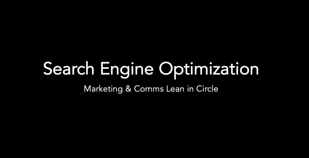 white title "Search Engine Optimization" on black background