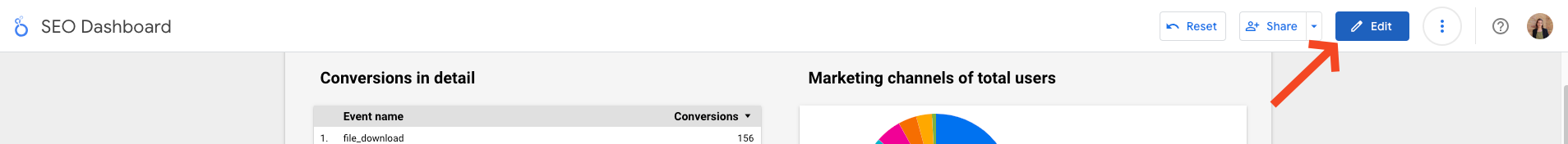 screenshot edit looker studio dashboard